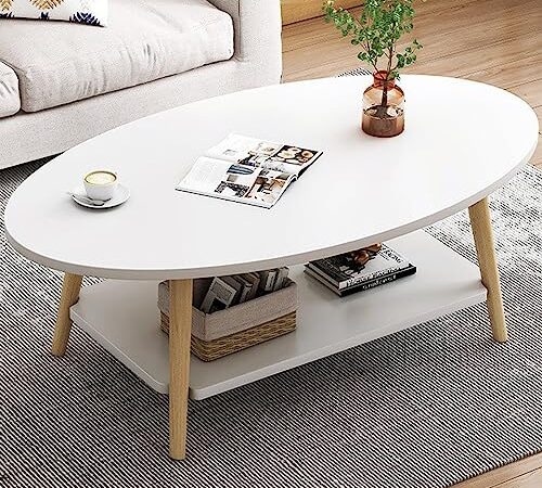 Table Basse Ovale Moderne en Bois