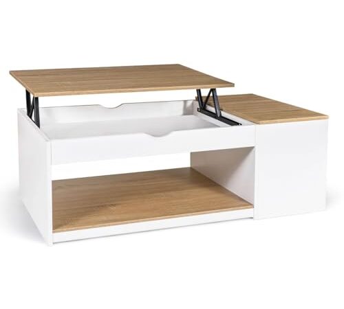Table Basse Relevable Elea en Bois Blanc
