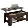 Table Basse Relevable en MDF Marron Table Basse Relevable en MDF Marron
