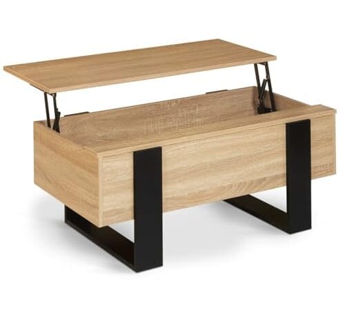 Table Basse Relevable Phoenix Bois et Noir Table Basse Relevable Phoenix Bois et Noir