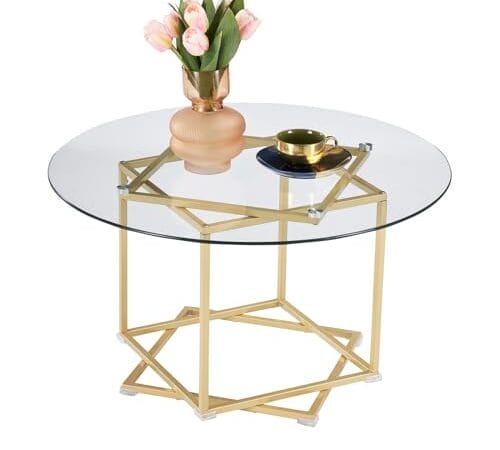 Table Basse Ronde en Verre 80 cm