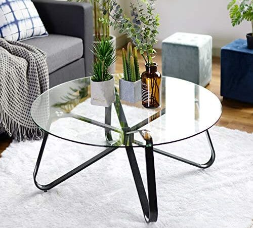 Table Basse Ronde en Verre Trempé Table Basse Ronde en Verre Trempé