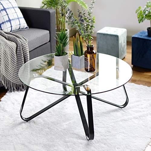 Table Basse Ronde en Verre Trempé Table Basse Ronde en Verre Trempé