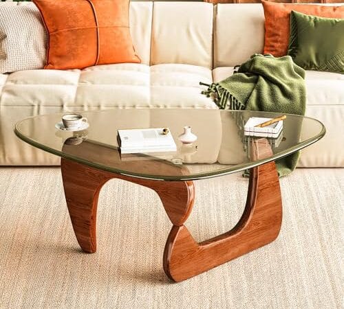 Table Basse Triangle en Verre Moderne