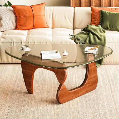Table Basse Triangle en Verre Moderne