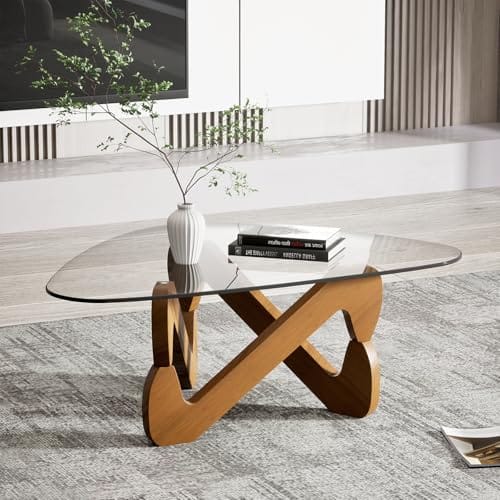 Table basse triangulaire en verre moderne Table basse triangulaire en verre moderne