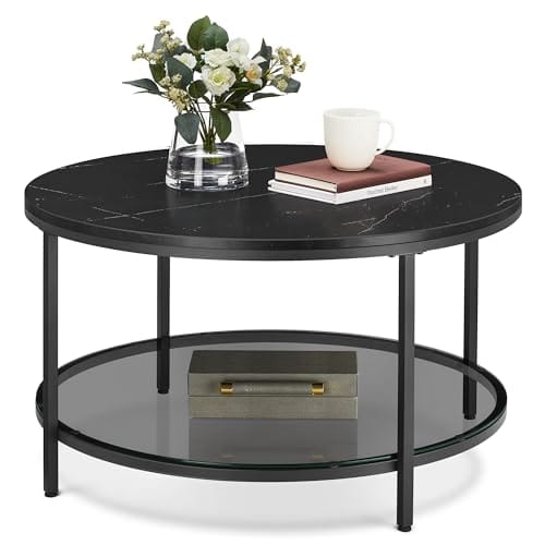 Table Basse VASAGLE en Verre Trempé