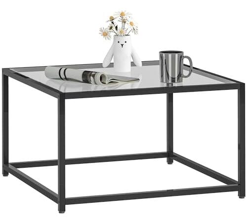 Table d'appoint carré en verre trempé