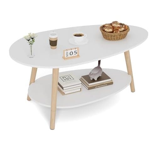 Table de Thé en Bois Massif Blanche Table de Thé en Bois Massif Blanche