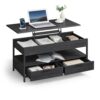 VASAGLE Table Basse avec Plateau Relevable VASAGLE Table Basse avec Plateau Relevable