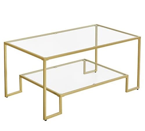 VASAGLE Table Basse en Verre Trempé VASAGLE Table Basse en Verre Trempé