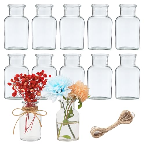 12 Mini Vases en Verre Vintage