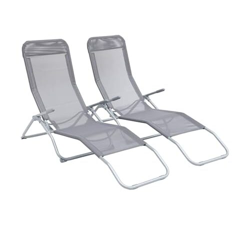 Bains de Soleil Pliants Levito Gris Anthracite Bains de Soleil Pliants Levito Gris Anthracite