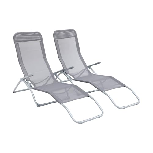Bains de Soleil Pliants Levito Gris Anthracite Bains de Soleil Pliants Levito Gris Anthracite