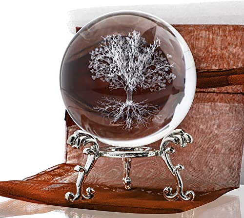 Boule de cristal arbre de vie 60 mm Boule de cristal arbre de vie 60 mm