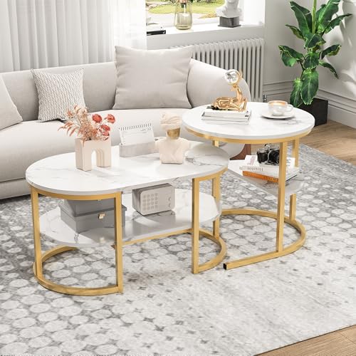 BursDany Lot de 2 tables basses modernes BursDany Lot de 2 tables basses modernes