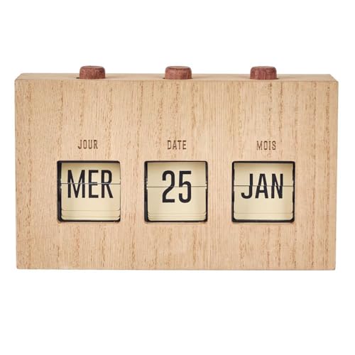 Calendrier Flip Flap en Bois Brut