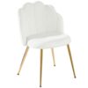 Chaise Coiffeuse Velours Blanche Avec Pieds Dorés
