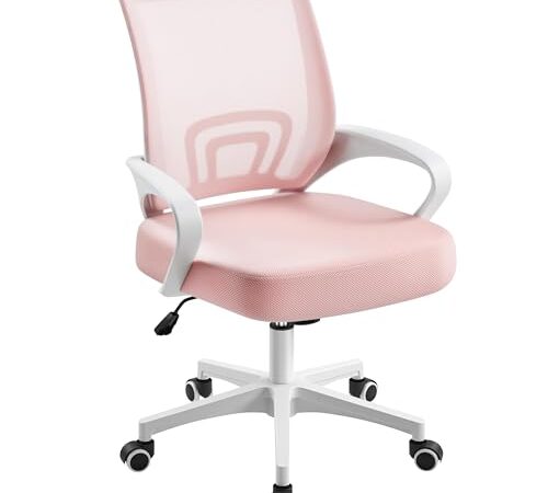 Chaise de Bureau Ergonomique Rose Chaise de Bureau Ergonomique Rose
