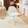 Chaise de Bureau Mignonne en Teddy Blanc Chaise de Bureau Mignonne en Teddy Blanc