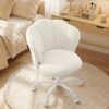 Chaise de Bureau Pivotante Ergonomique Blanc Crème