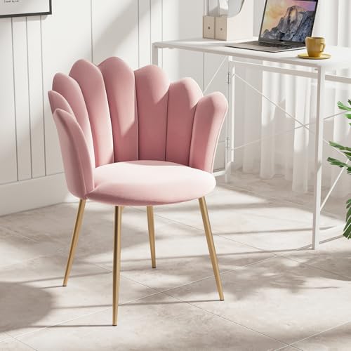 Chaise de Coiffeuse Luxstein en Velours Rose Chaise de Coiffeuse Luxstein en Velours Rose