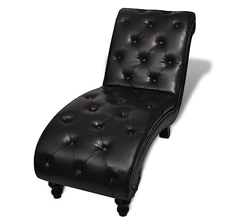 Chaise Longue Boutons Cuir Marron Chaise Longue Boutons Cuir Marron