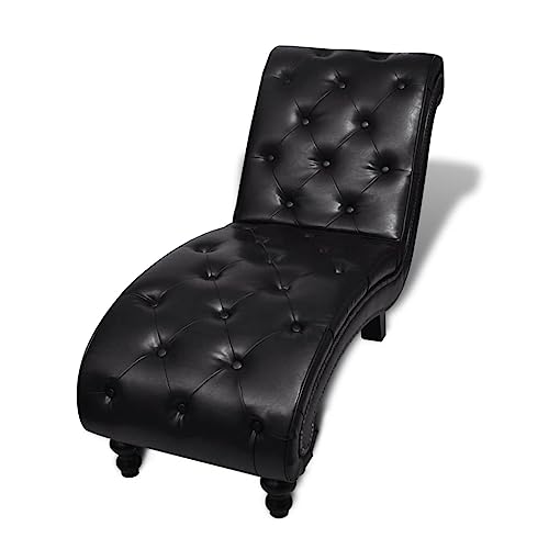 Chaise Longue Boutons Cuir Marron Chaise Longue Boutons Cuir Marron