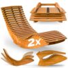 Chaise Longue Pliable en Bois d'Acacia Chaise Longue Pliable en Bois d'Acacia