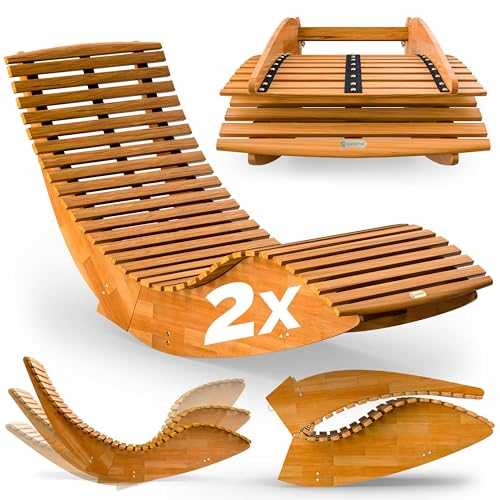 Chaise Longue Pliable en Bois d'Acacia Chaise Longue Pliable en Bois d'Acacia
