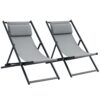 Chaise Longue Pliable Outsunny Lot de 2 Chaise Longue Pliable Outsunny Lot de 2