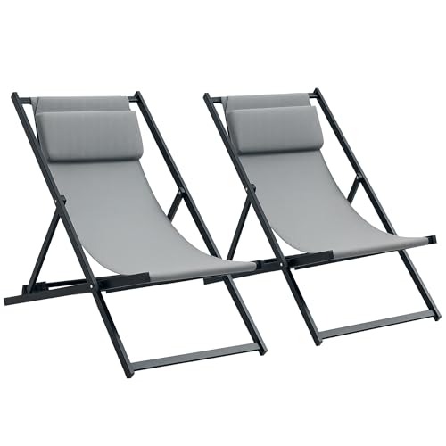 Chaise Longue Pliable Outsunny Lot de 2 Chaise Longue Pliable Outsunny Lot de 2