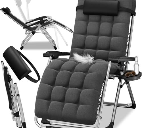Chaise longue pliante ELONEO avec coussin