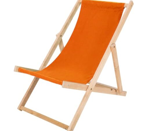 Chaise Longue Pliante en Bois Orange