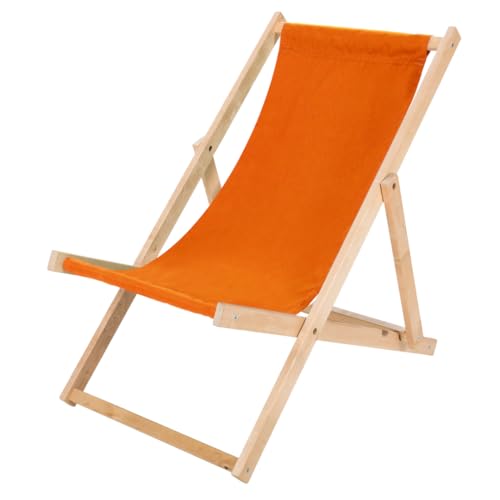 Chaise Longue Pliante en Bois Orange Chaise Longue Pliante en Bois Orange