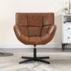 Chaise Pivotante en Cuir PU Marron Chaise Pivotante en Cuir PU Marron