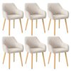 Chaises Beige Rembourrées : Lot de 6 Chaises Beige Rembourrées : Lot de 6