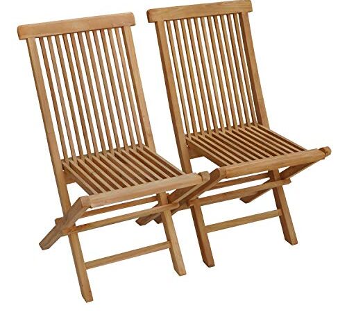 Chaises de Jardin Pliantes en Teck Naturel