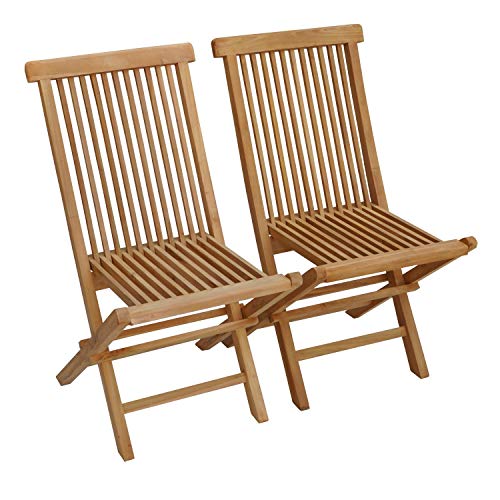 Chaises de Jardin Pliantes en Teck Naturel Chaises de Jardin Pliantes en Teck Naturel