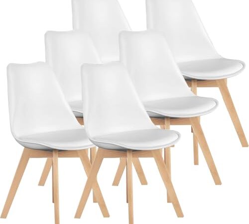 Chaises Scandinaves CEYIRO, Lot de 6 Chaises Scandinaves CEYIRO, Lot de 6