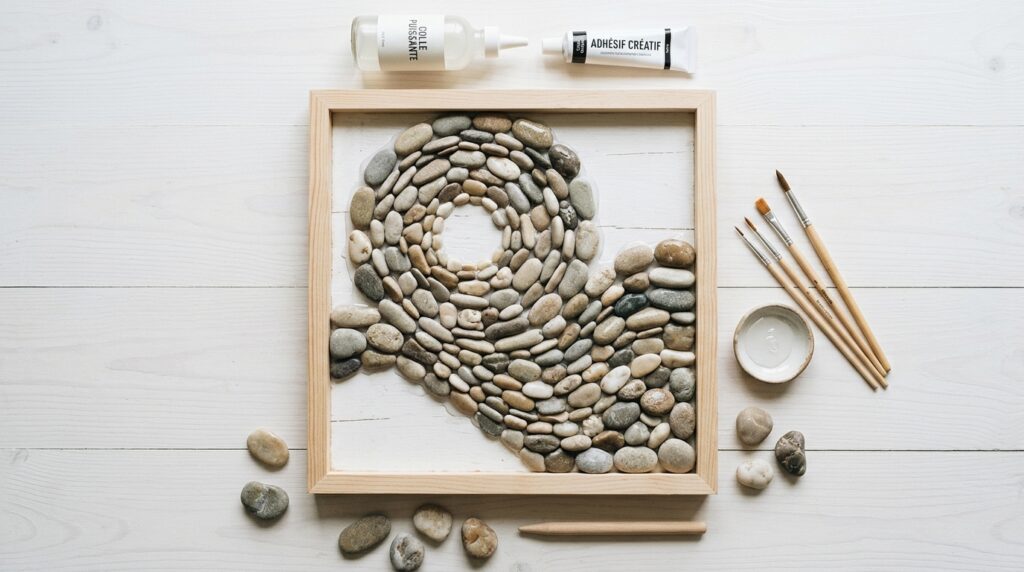 Faire un tableau avec des galets pour améliorer sa déco