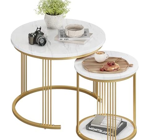 Dripex Lot de 2 Tables Basses Gigognes
