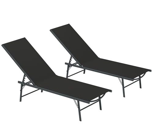 Ensemble de 2 Chaises Longues Pliantes Ensemble de 2 Chaises Longues Pliantes