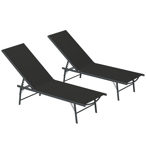 Ensemble de 2 Chaises Longues Pliantes Ensemble de 2 Chaises Longues Pliantes
