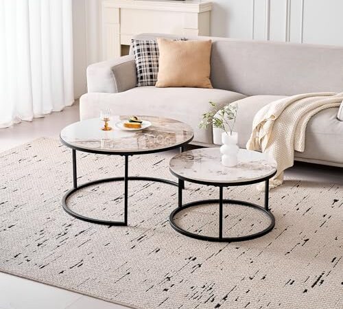 Ensemble de 2 Tables Basses Rondes Modernes Ensemble de 2 Tables Basses Rondes Modernes