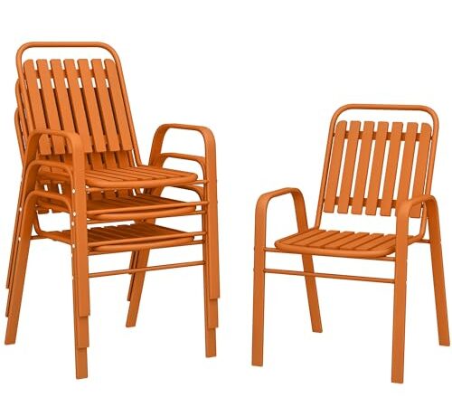 Ensemble de 4 chaises de jardin empilables Ensemble de 4 chaises de jardin empilables