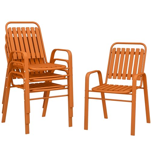 Ensemble de 4 chaises de jardin empilables Ensemble de 4 chaises de jardin empilables