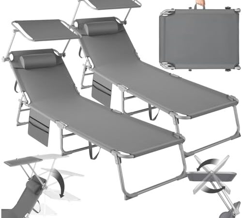 Ensemble de Chaises Longues Pliantes Ensemble de Chaises Longues Pliantes