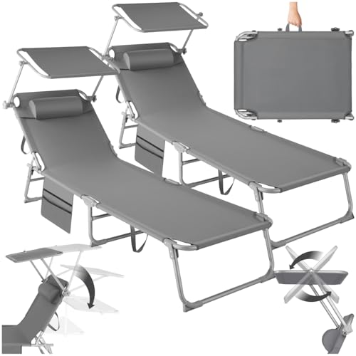 Ensemble de Chaises Longues Pliantes