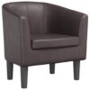 Fauteuil Cabriolet Marron Chic et Confortable Fauteuil Cabriolet Marron Chic et Confortable